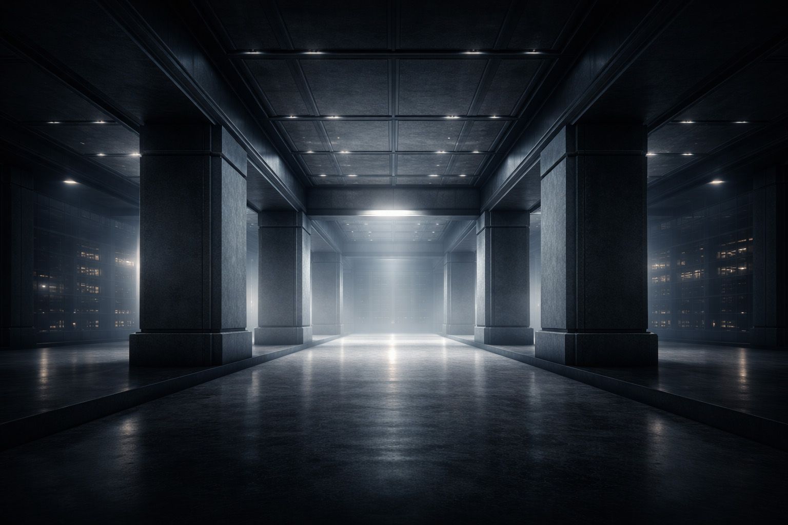 Abstract architectural structure representing stability and reliability in website hosting and infrastructure.