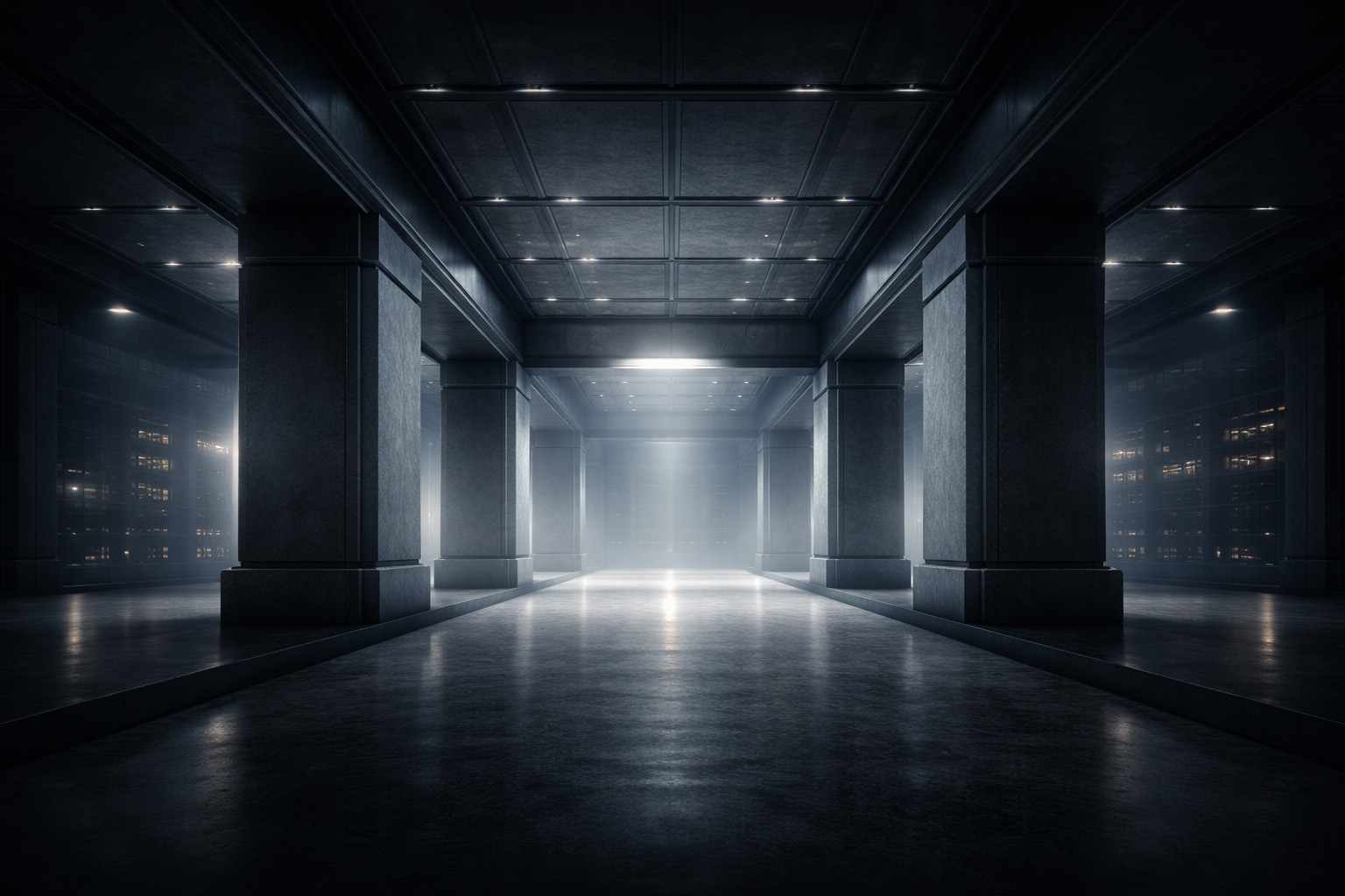 Abstract architectural structure representing stability and reliability in website hosting and infrastructure.